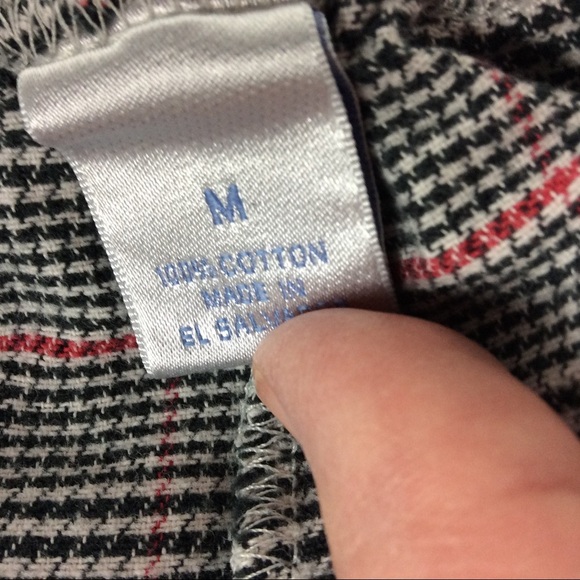 Cabernet Pajama 2PC Set Women's Medium B/W & Red Herringbone Plaid - Picture 10 of 15